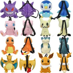 Animeinspirerad Pokémon-ryggsäck med Gengar, Charizard, Piplup, Eevee och Mimikyu
