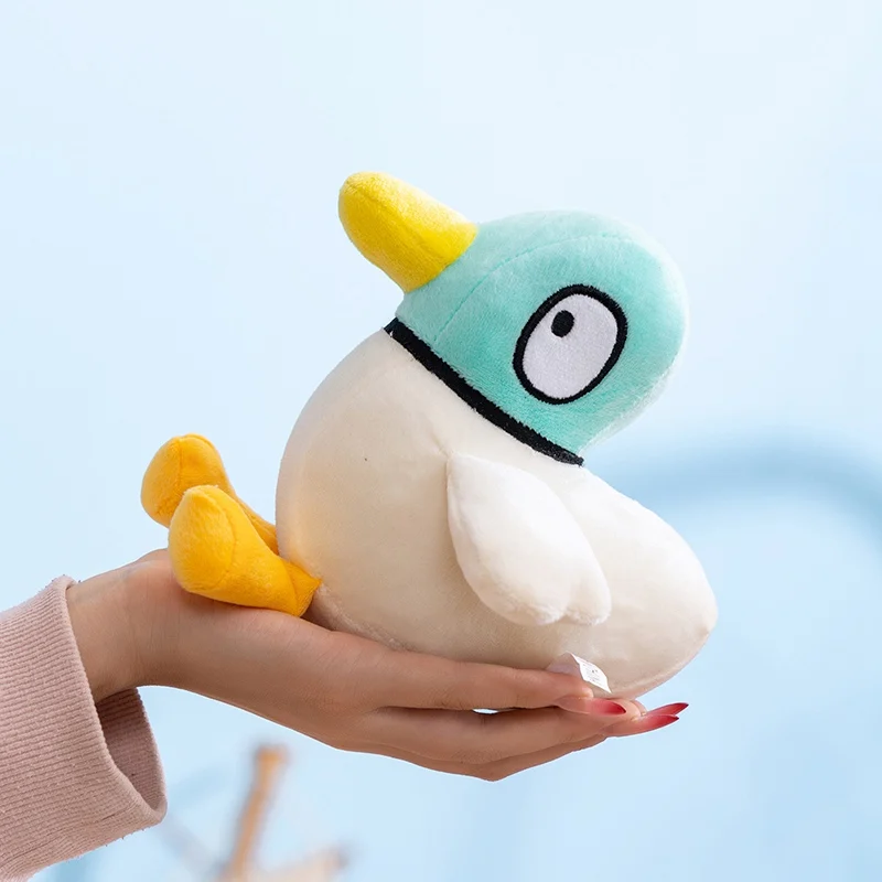 Sarah och Duck anka gosedjur med söt Lucky Duck-design som mjuk kudde för rumsdekor 20 Sarah and Duck-inspirerad plyschanka som hålls i handen.