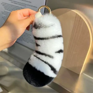 Kanin som nyckelring, Snow leopard print och söt, 12–15 cm 12 Kanin som nyckelring, Snow leopard print och söt, 12–15 cm