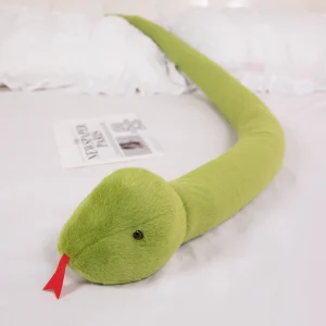 Snake gosedjur i form av en lång plyschkudde med söt design och färgglatt mönster