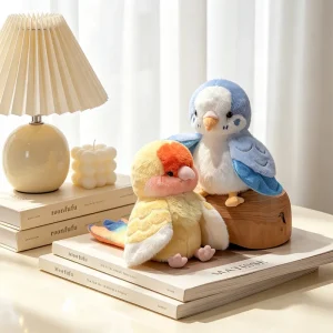 Parrot gosedjur, Multicolor: green, blue, gray and yellow och tecknad, 20 cm