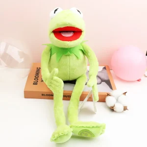 Groda gosedjur med Kermit-design, böjbara lemmar och söt tecknad kawaii-stil