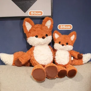Sött räv gosedjur i orange med fluffig, mjuk tecknad design, 35–50 cm, present