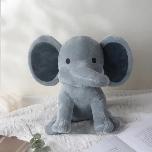 Mjukt, sött och fluffigt elefant gosedjur i rosa, blå, lila och regnbågsfärger, 25 cm