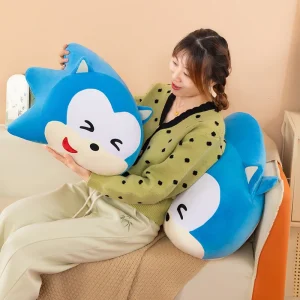 Sonic gosedjur som dubbelsidig kawaii-plyschkudde med tecknat motiv, 35–60 cm