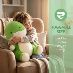Gulligt dinosaurie gosedjur i fluffig, lekfull tecknad stil med lugnande uttryck 11 Gulligt dinosaurie gosedjur i fluffig, lekfull tecknad stil med lugnande uttryck