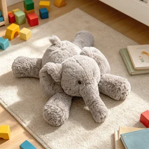 Elefant gosedjur eller apa som liggande tecknad följeslagare för barn, 35–52 cm