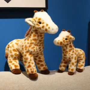 Naturtrogen girafffigur 25–35 cm för hemmet, djurparksminne och födelsedagspresent