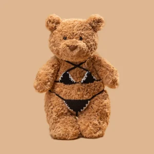 Bartholomew Bear som björn gosedjur i humoristisk tecknad stil med bikini, 28–47 cm