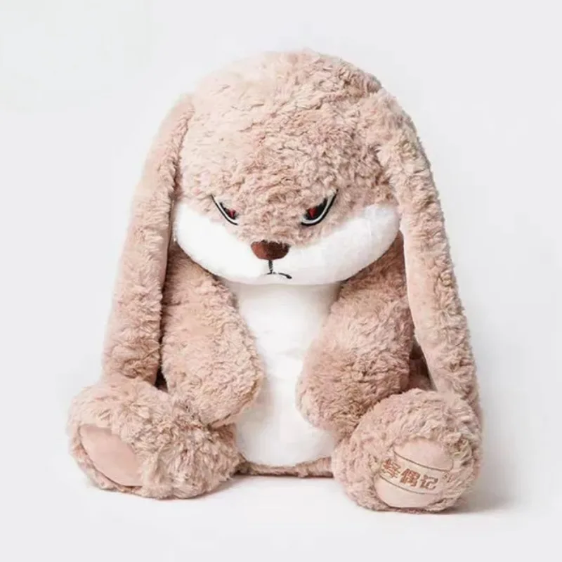 Kanin gosedjur, Angry expression och Long ears, långa öron mjuk form, 30–42 cm 18 Visa den sittande kaninen med långa hängande öron och vit mage.