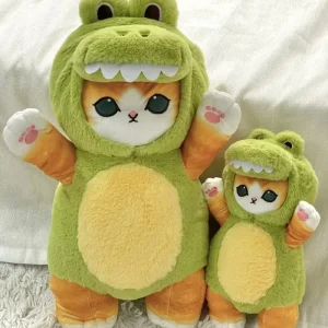 Mofusand katt gosedjur med kawaii cosplaydräkter som dinosaurie och ko, 30–50 cm 15 Mofusand katt gosedjur med kawaii cosplaydräkter som dinosaurie och ko, 30–50 cm