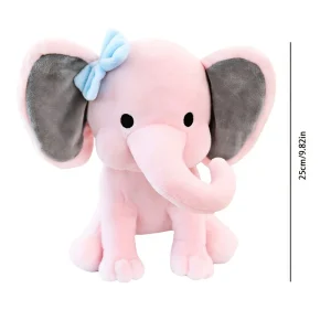 Elefant gosedjur som mjuk sovdocka, för bekväm vila och sömn i rosa eller grått