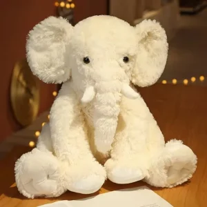 Elefant gosedjur som stor, mjuk elefantkudde och plyschkudde att krama, 45 cm