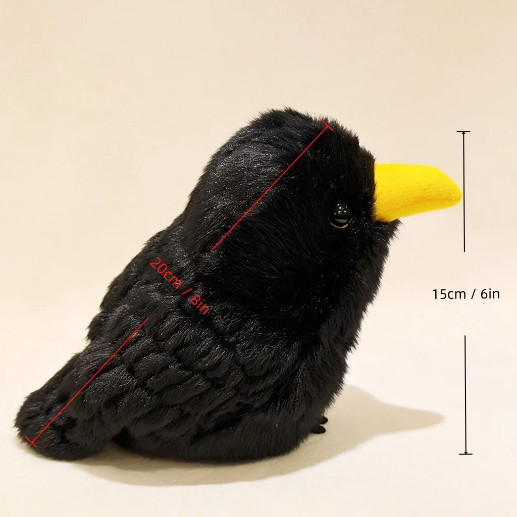 Svart crow gosedjur med söt, realistisk fågelform och kreativ Halloweenstil 10 Svart crow gosedjur med söt, realistisk fågelform och kreativ Halloweenstil - Bild 10