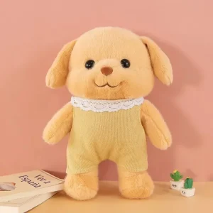Mjuk pudelvalp som hund gosedjur, söt skogsdjursdesign i anime- och kawaii-stil