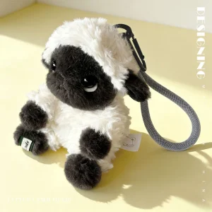 Valais Blacknose-får och lamm, mjuk kawaii-nyckelring som väskhänge med svart ansikte 15 Valais Blacknose-får och lamm, mjuk kawaii-nyckelring som väskhänge med svart ansikte