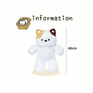 Katt gosedjur i form av springande björn eller kanin, med kawaii-stil och haklapp, 40 cm 21 Katt gosedjur i form av springande björn eller kanin, med kawaii-stil och haklapp, 40 cm