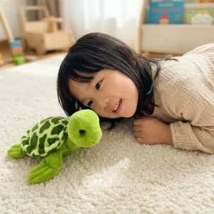 Grönt tortoise gosedjur med söt, naturtrogen design i vatteninspirerad stil 9 Grönt tortoise gosedjur med söt, naturtrogen design i vatteninspirerad stil