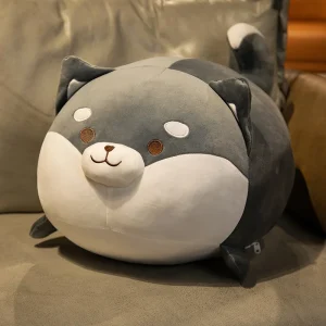 Chai Doggy Shiba Inu-hundgosedjur, rund kawaii-hundkudde i tecknad stil, 35–70 cm