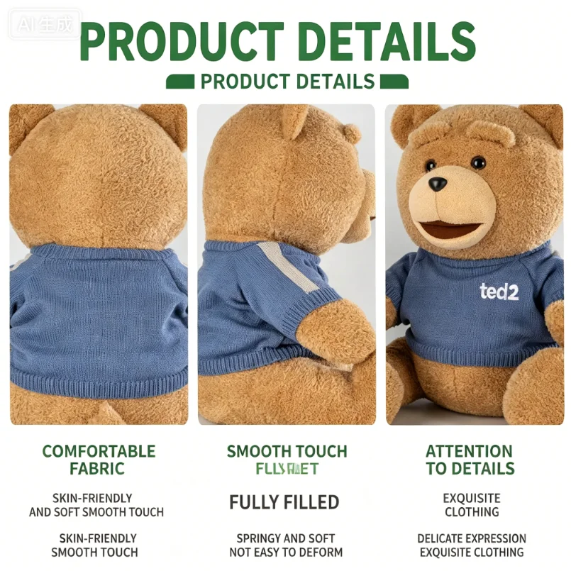 Ted gosedjur, Wearable sweater och Movie-themed, ted2 björn, 25–45 cm 6 Ted gosedjur, Wearable sweater och Movie-themed, ted2 björn, 25–45 cm - Bild 6