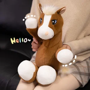 22 cm horse gosedjur med stora ögon, mjuk klassisk födelsedagspresent för barn
