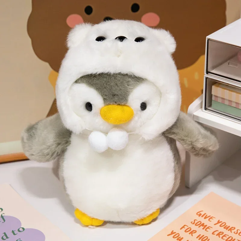 Sött och fluffigt pingvin gosedjur som kudde, med kläder och hatt, fin present 7 Sött och fluffigt pingvin gosedjur som kudde, med kläder och hatt, fin present - Bild 7