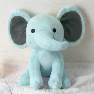 Mjukt, sött och fluffigt elefant gosedjur i rosa, blå, lila och regnbågsfärger, 25 cm