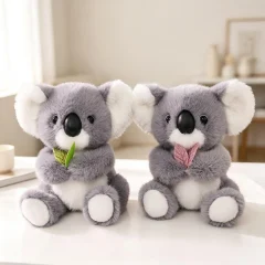 Koala plyschkudde med sött lövmönster, mjuk sovkompis från Australien, 22 cm