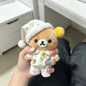 Rilakkuma-nyckelring i kungadräkt med hatt och kudde, present till flickvän