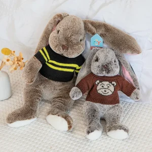15 varianter av kanin gosedjur i kawaii-stil med långa öron och sovande design