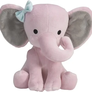 Alternative view of Elefant gosedjur, 25 cm, grått och rosa med kawaii-design för barnrum och som gåva