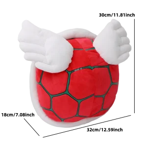 Mjuk Koopa Troopa-docka i kawaii-stil, utformad som ryggsäck och karaktärsväska