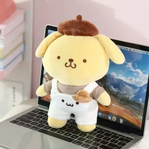 Pudding Dog hund Pudding hund gosedjur, avtagbar hundkudde i söt tecknad- och animestil, 25 cm