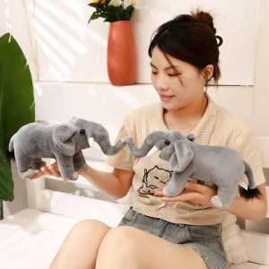 Elefant gosedjur, mjuk och Gray, stor modell känsla uppåtböjd, 30–40 cm