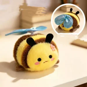 Alternative view of Bee gosedjur med flaxande kabelvingar, söt kawaii-figur i tecknad anime-stil