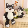 Grått wolf gosedjur i kawaii-stil, extra mjukt och kramvänligt, stort, 40–55 cm