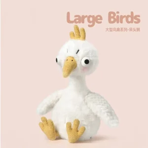 Kyckling gosedjur i kawaii-stil, kramkudde med gås, kalkon och struts för barn