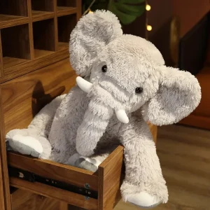 Elefant gosedjur som stor, mjuk elefantkudde och plyschkudde att krama, 45 cm