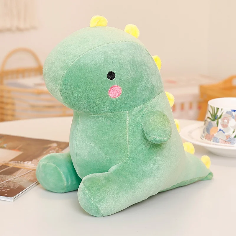 Sött dinosaurie gosedjur med glatt vråltema, i vitt, rosa och grönt, för barn 3 Sött dinosaurie gosedjur med glatt vråltema, i vitt, rosa och grönt, för barn - Bild 3