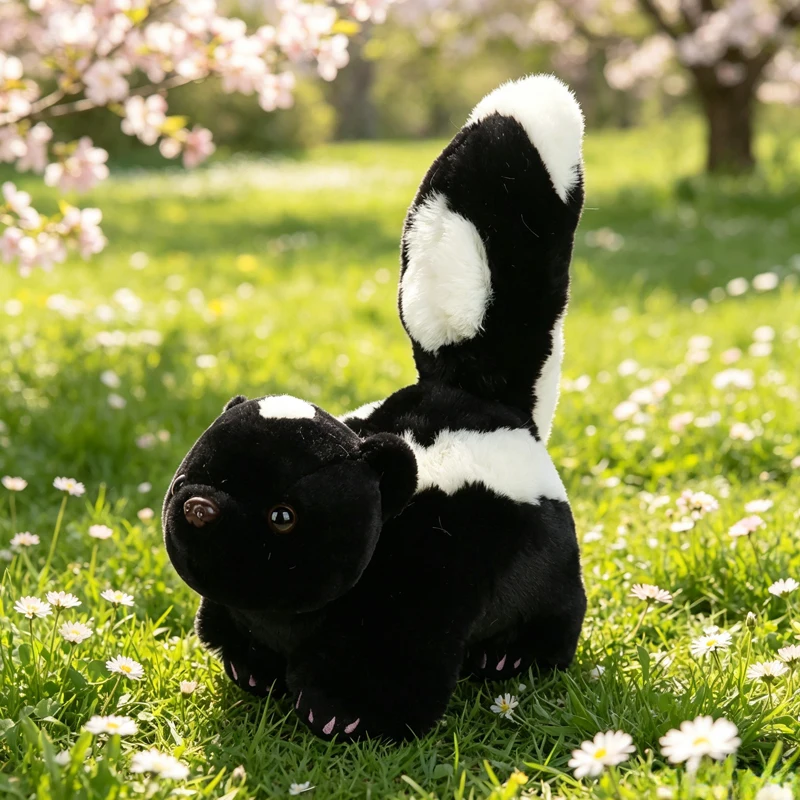 Skunk gosedjur i naturtrogen kawaii-stil för sällskap, dekoration och present till barn 3 Skunk gosedjur i naturtrogen kawaii-stil för sällskap, dekoration och present till barn - Bild 3