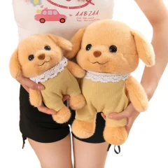 Mjuk pudelvalp som hund gosedjur, söt skogsdjursdesign i anime- och kawaii-stil