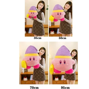 Rosa Kirby gosedjur, stor kramkudde med söt tecknad anime- och stjärndesign, 35–95 cm 8 Rosa Kirby gosedjur, stor kramkudde med söt tecknad anime- och stjärndesign, 35–95 cm