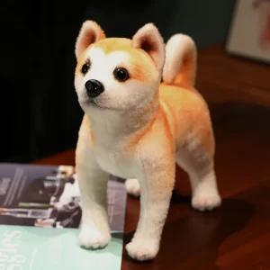 Fluffigt hund gosedjur med naturtroget Akita- och Shiba Inu-valputseende, för barn 20 Fluffigt hund gosedjur med naturtroget Akita- och Shiba Inu-valputseende, för barn