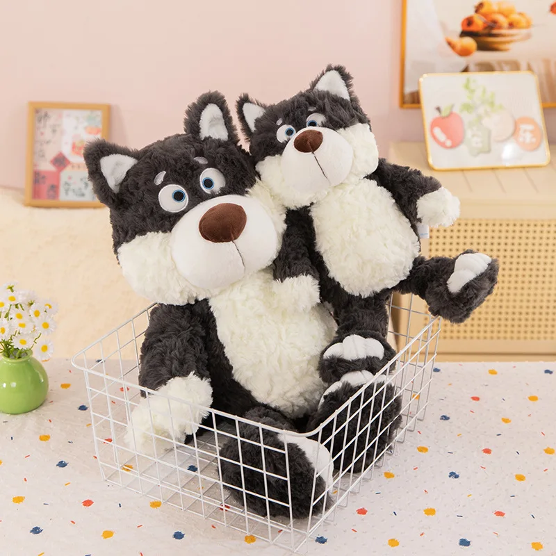 Grått wolf gosedjur i kawaii-stil, extra mjukt och kramvänligt, stort, 40–55 cm 3 Grått wolf gosedjur i kawaii-stil, extra mjukt och kramvänligt, stort, 40–55 cm - Bild 3
