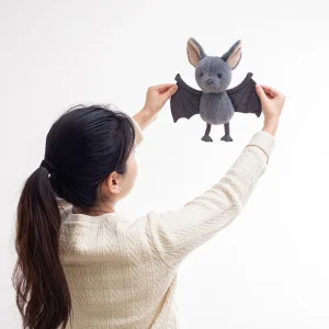 Grått kawaii Bat gosedjur från Broox, hängande tecknad figur för hemmet, 26 cm