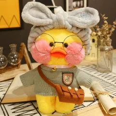 Anka gosedjur från Lalafanfan, Pato som gul kramkudde i söt kawaii-stil, 30 cm