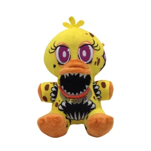 Björn gosedjur med spelkaraktären Bonnie från Five Nights at Freddy’s i tecknad stil
