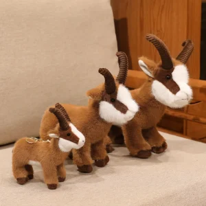 Realistiskt Ibex (wild goat) gosedjur med böjda horn, fluffigt ansikte och stående form 9 Realistiskt Ibex (wild goat) gosedjur med böjda horn, fluffigt ansikte och stående form