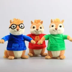 Alvin and the Chipmunks-karaktärer gosedjur i kawaii Halloweenstil, set om tre, 22 cm