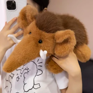 35 cm brunt mammutgosedjur i kawaii-stil, mjukt elefant gosedjur med lång snabel